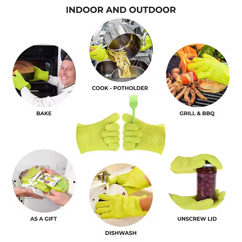 BBQ Silicone Grilling Gloves B - Oven Mitt Silicone 评论和价格